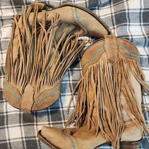 Corral Teen Fringe Boot Sz 3